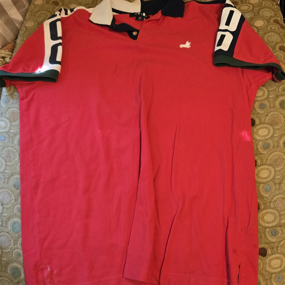 Akoo Red Polo‎ Shirt with Black and White Accents